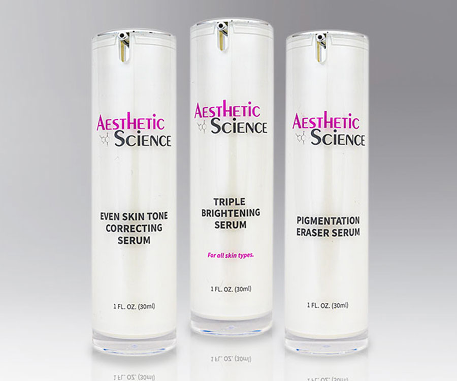 Aesthetic Science Skincare's assorted products from their professional skincare product line